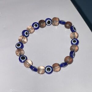 Blue and Gold Beaded Bracelet